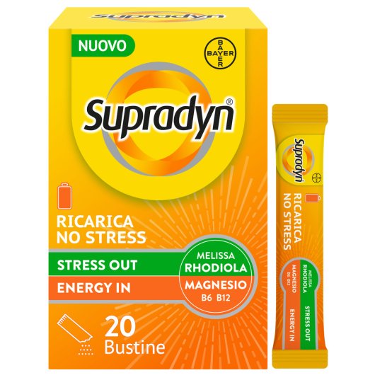 Supradyn Ricarica No Stress  - Bayer - 20 Bustine - Integratore per Stanchezza con Magnesio e Rhodiola