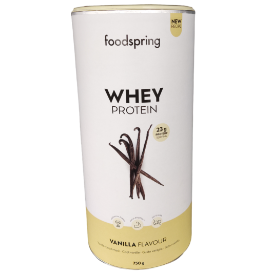 Whey Protein - Gusto Vaniglia - Foodspring - Confezione da 750 grammi - Proteine in polvere per lo sviluppo muscolare