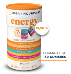 Upsa X Nourished Energy - 30 Caramelle gommose - Integratore  con vitamine e ferro per favorire il metabolismo energetico