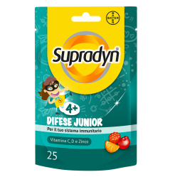 Supradyn Difese Junior - Bayer - 25 caramelle gommose - Integratore alimentare che sostiene il sistema immunitario dei più piccoli