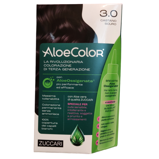 AloeColor 3.0 - Castano Scuro - Zuccari - 140 ml - Tinta per capelli a base di AloeOssigenata