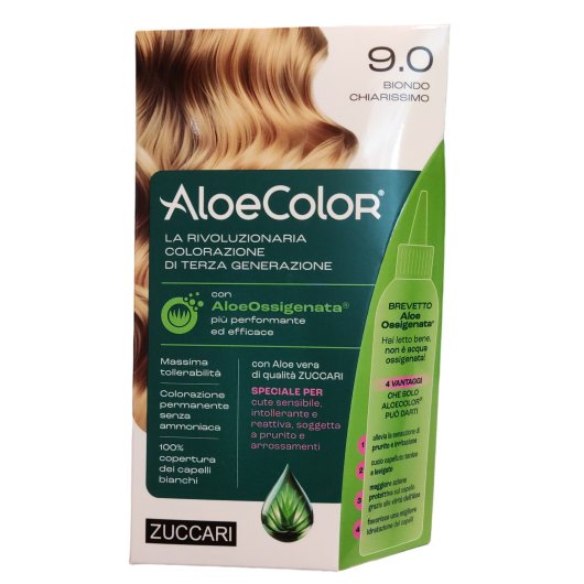 AloeColor 9.0 - Biondo Chiarissimo - Zuccari - 140 ml - Tinta per capelli a base di AloeOssigenata