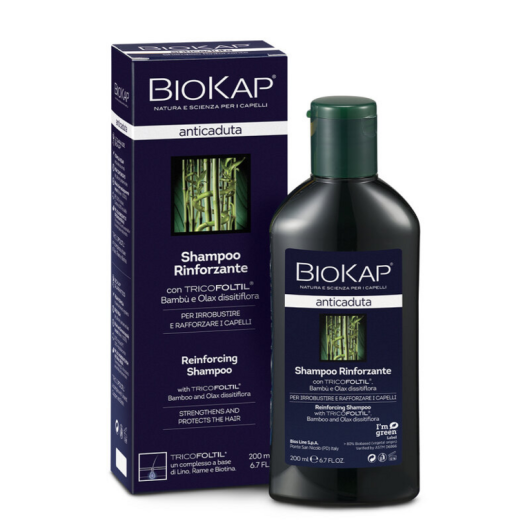 BioKap Anticaduta Shampoo Rinforzante - Bios Line - 200 ml - Trattamento cosmetico per irrobustire e rinforzare i capelli