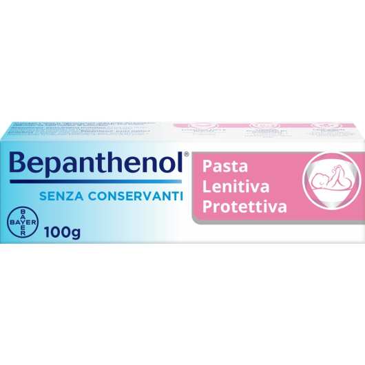 Bepanthenol - Pasta lenitiva protettiva - Bayer - Tubetto da 100 gr - Pasta ad azione lenitiva per donare sollievo alla pelle dei neonati