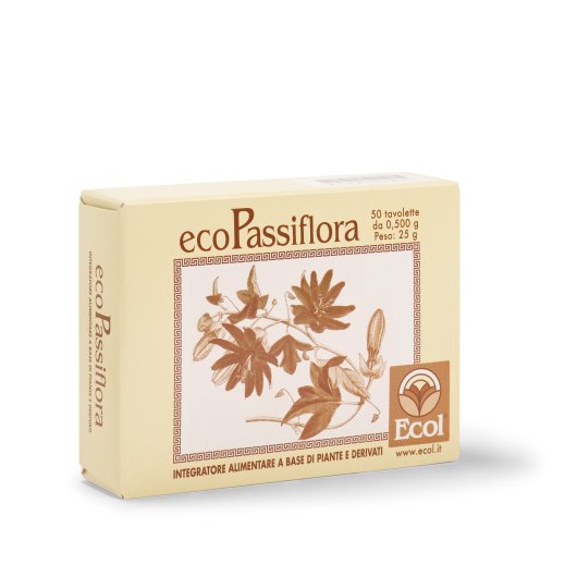 EcoPassiflora - ECOL - 50 tavolette - Integratore alimentare naturale ad azione rilassante e ansiolitica