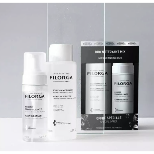 Filorga Duo Cleansers Mousse struccante 150 ml + Acqua Micellare 400ml 2023