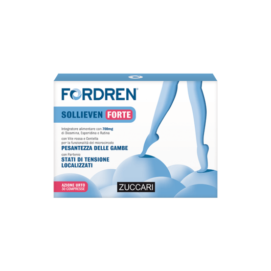 Fordren Sollieven Forte Compresse - Zuccari - 30 Compresse - Integratore alimentare che aiuta a combattere gambe pesanti e affaticate 