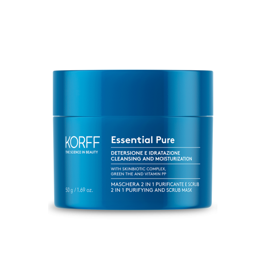 Essential Maschera 2 in 1 Purificante e Scrub - Korff - 50ml - Maschera purificante ed esfoliante pelli normali/miste