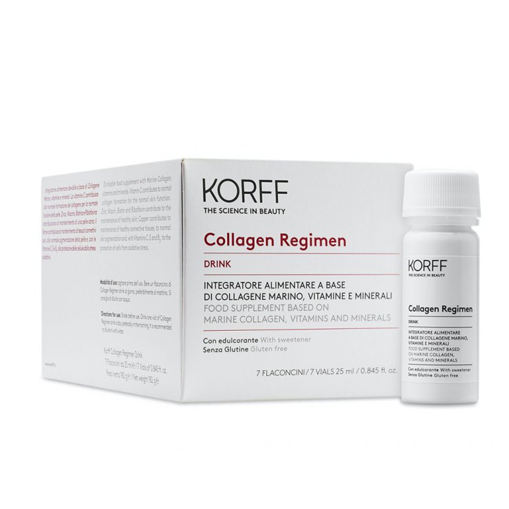 Collagen Regimen Drink - Korff - 7 flaconcini per 7 giorni - integratore alimentare di collagene marino vitamine e minerali