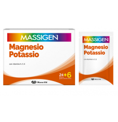 Massigen Magnesio E Potassio 24+6 Bustine - Integratore di sali minerali