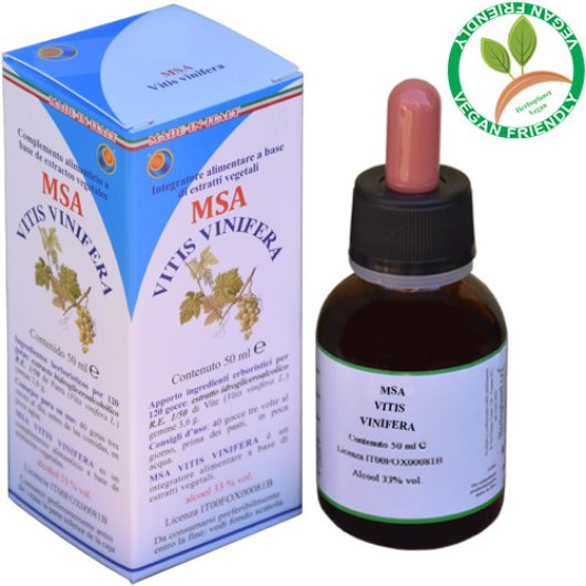 MSA VITIS VINIFERA (Vite) - Herboplanet - Flacone da 50 ml - Integratore alimentare che promuove atteggiamenti decisi e determinati