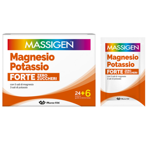 Massigen Magnesio Potassio Forte 24+6 bustine - integratore di sali minerali