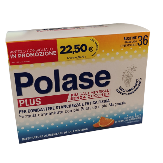 Polase Plus - 36 bustine gusto arancia - ed 2023 - Integratore di sali minerali