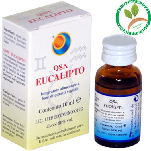 QSA Eucalipto - Herboplanet - Flacone da 10 ml - Integratore alimentare per il benessere della faringe e per il normale tono della voxe