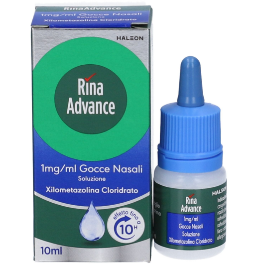 RinaAdvance 1 mg/ml Gocce Nasali – Decongestionante Nasale Rapido per Raffreddore, Rinite Allergica e Sinusite