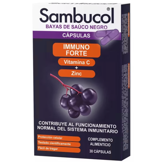 Sambucol immuno Forte - 30 capsule - integratore  base di sambuco nero  per il supporto del sistema immunitario