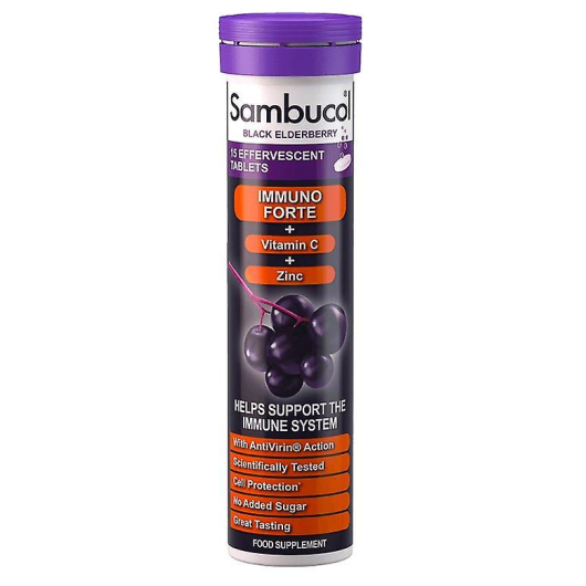 Sambucol Immuno Forte  -  15 compresse effervescenti - integratore con sambuco e vitamica C