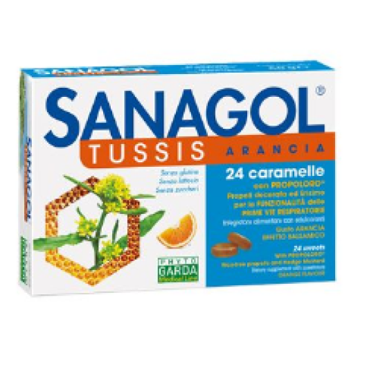 Sanagol - Tussis (Arancia) - Named - 24 caramelle - Integratore alimentare per il benessere della gola 