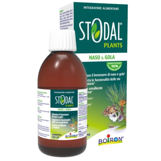 Boiron Stodal Plants Sciroppo Naso e Gola 150ml – Integratore Balsamico e Lenitivo per Vie Respiratorie di Bambini (da 3 anni) e Adulti Senza Glutine, Vegano