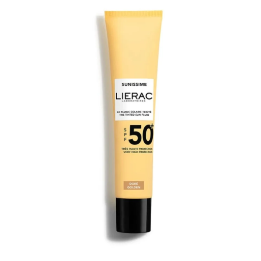 Lierac Sunissime Fluido Solare Colorato Viso SPF 50+ Dorè  - 40ml – Protezione Anti-Età Globale, Anti-Luce Blu e Perfezionatore dell'Incarnato