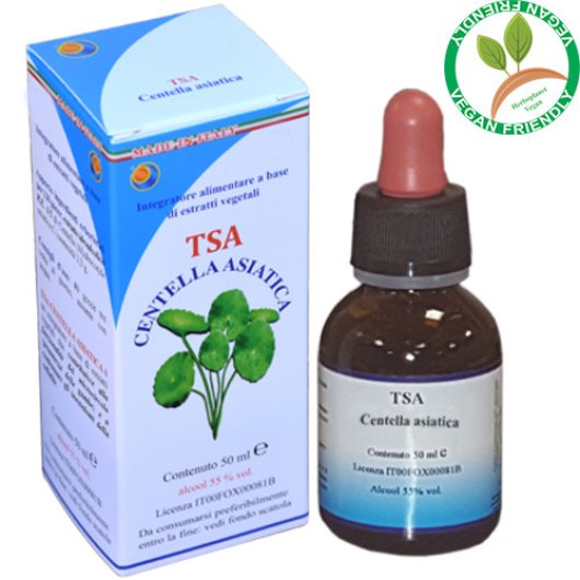 Tsa Centella Asiatica - Herboplanet - Flacone da 50 ml - Integratore alimentare che favorisce il microcircolo e aiuta a contrastare gli inestetismi della cellulite