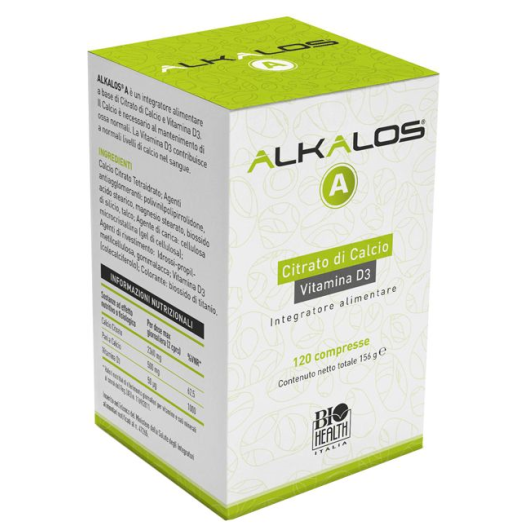 Alkalos A - 120 compresse - Integratore di citrato di calcio e Vit D