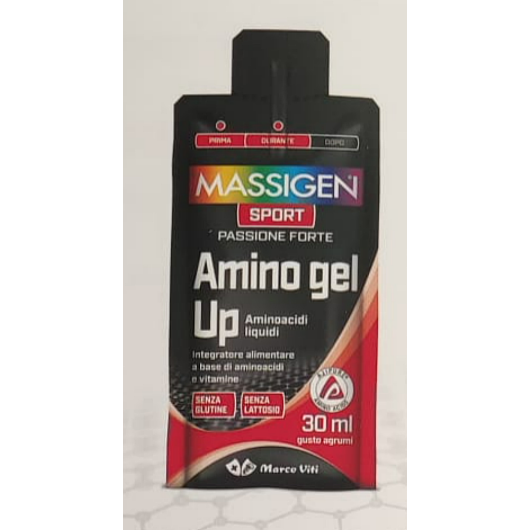 Amino Gel Up - Massigen Sport - Monopak da 30 ml - Energy gel a base di amminoacidi ramificati e vitamine