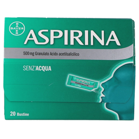 Aspirina 500 mg - Granulato - Bayer - 20 bustine - Aspirina ad azione antidolorifica, antinfiammatoria e antipiretica