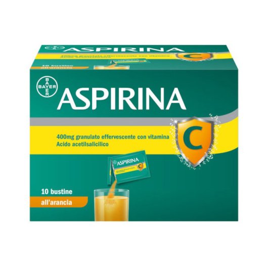 Aspirina C - Bayer - 10 bustine - Medicinale ad azione antidolorifica, antinfiammatoria e antipiretica, con Vitamina C