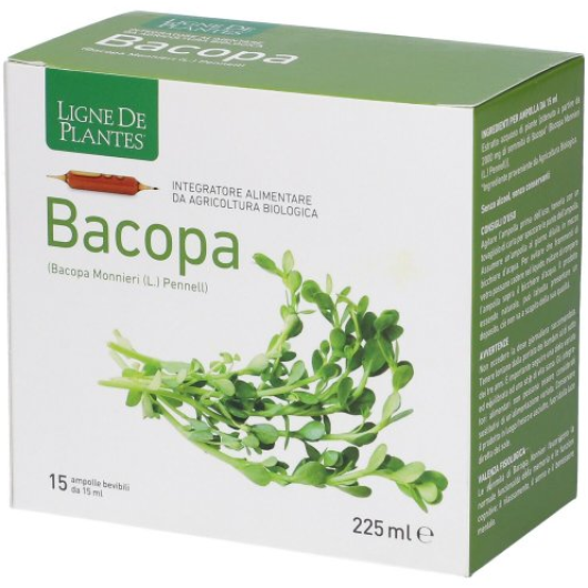 Ligne de Plantes Bacopa Bio - 15 Ampolle da 15ml – Integratore Biologico per Memoria, Concentrazione e Benessere Mentale