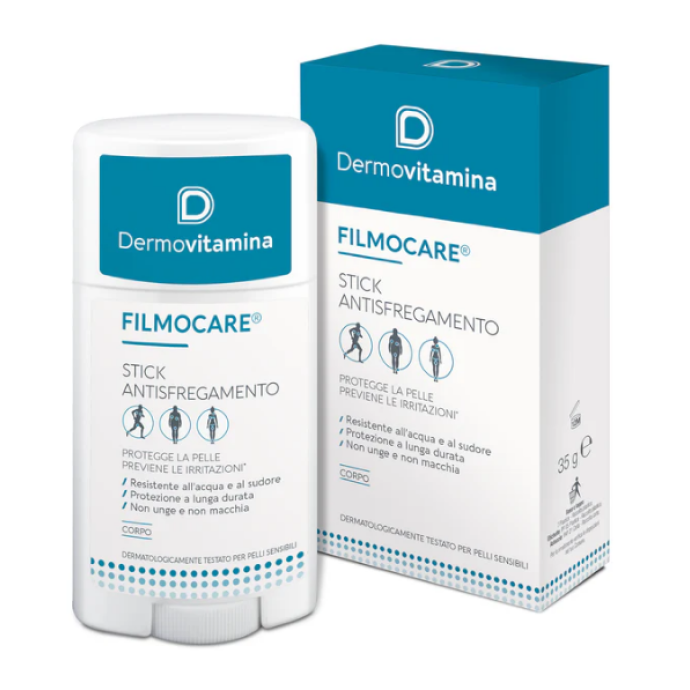 Dermovitamina Filmocare Stick Antisfregamento – Barriera Protettiva contro l'Attrito Cutaneo per Interno Coscia, Sport e Pelli Sensibili