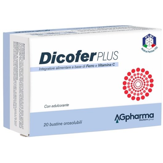 Dicofer Plus - AG PHARMA - Integratore Ferro e Vitamina C 20 Bustine Dicofer Plus - AG PHARMA - Integratore Ferro e Vitamina C 20 Bustine