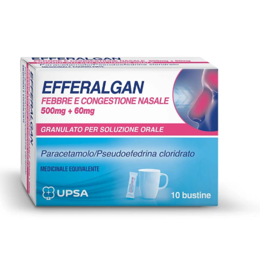 Efferalgan Febbre E Congestione Nasale 10 Bustine 500mg + 60mg