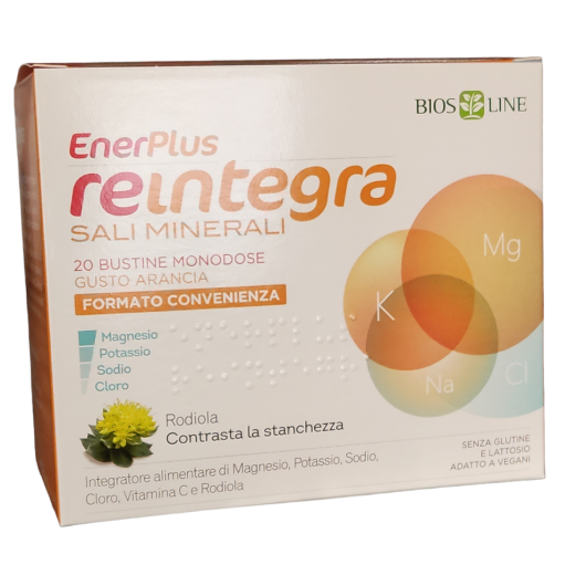 Enerplus Reintegra - Bios Line - Nuova Formula - 20 bustine - integratore alimentare per il reintegro di sali minerali