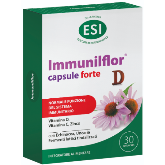 Immunilflor Capsule urto Vitamina D - Esi - 30 Compresse - integratore per il normale funzione del sistema immunitario