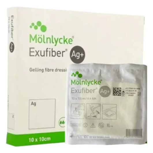 Exufiber Ag+ 10X10cm Molnlycke® 10 Pezzi