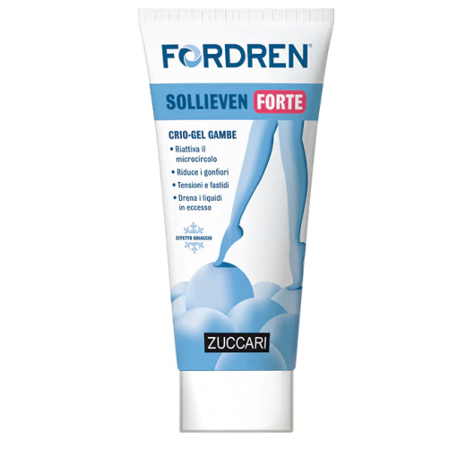 Fordren Sollieven Forte Crio-Gel Gambe  - Zuccari - Tubo da 100 ml - Gel (effetto ghiaccio) che aiuta a combattere gambe pesanti e affaticate 