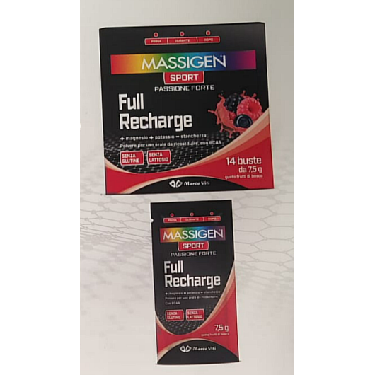 Full Recharge - Massigen Sport - 14 bustine - Supplement energetico per una ricarica completa dopo una prestazione atletica