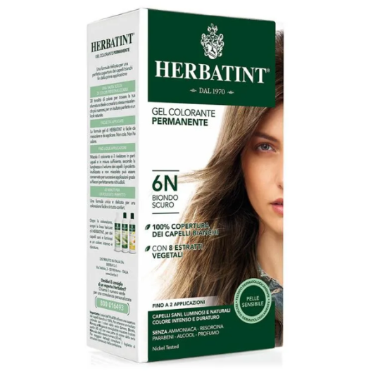 Herbatint Gel Colorante Permanente 6N Biondo Scuro, 135ml