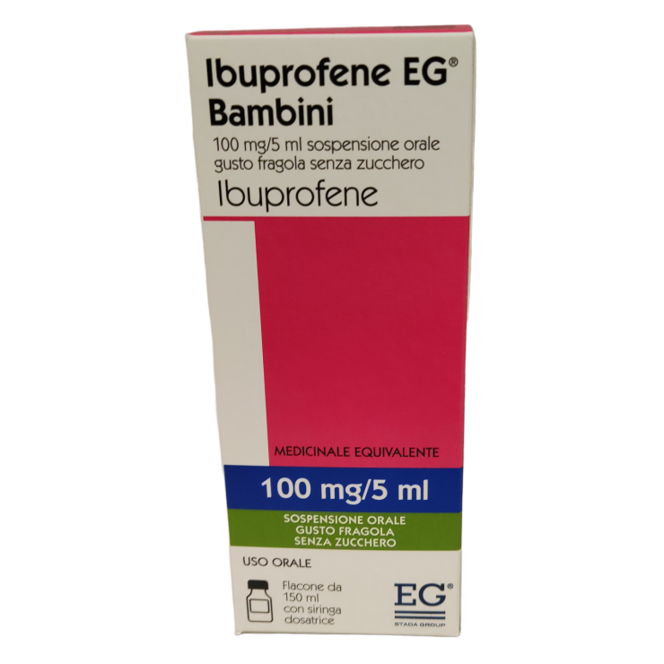 Ibuprofene EG Bambini Sospensione Orale 100mg/5ml Fragola Senza Zucchero