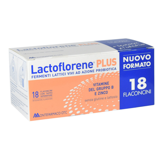 Lactoflorene Plus 18 Flaconcini – Fermenti Lattici Vivi con Miscela Florene, Zinco e Vitamine B