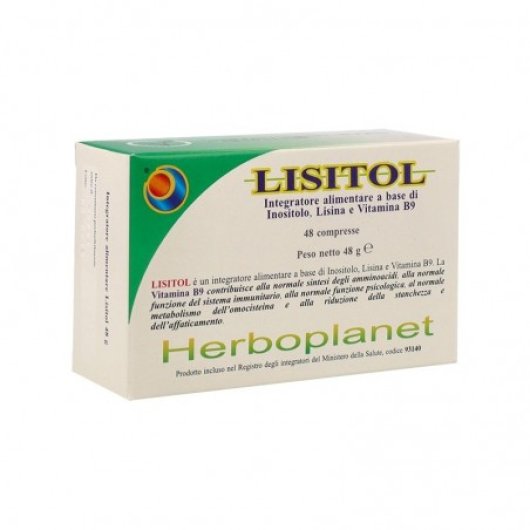 Lisitol - Herboplanet - 48 compresse - Integratore alimentare che riduce stanchezza e affaticamento