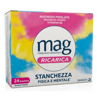 Mag Ricarica - Opella - 24 bustine - Integratore alimentare con sali di magnesio e vitamina B6 che aiuta a combattere stanchezza e affaticamento