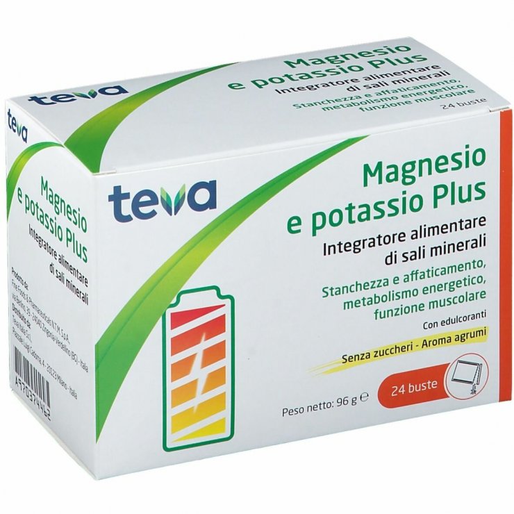 Magnesio e Potassio Plus - Teva - 24 bustine