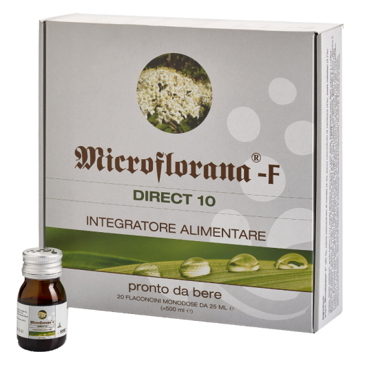 Microflorana®-F Direct 10 - Named - 20 flaconcini da 25 ml - Integratore alimentare che sostiene il benessere della flora batterica intestinale