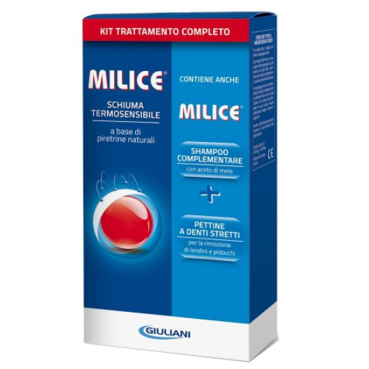 Milice Multipack Giuliani – Trattamento Completo Antipidocchi: Schiuma Milice 150ml + Shampoo Freelice 80ml + Pettine a Denti Stretti