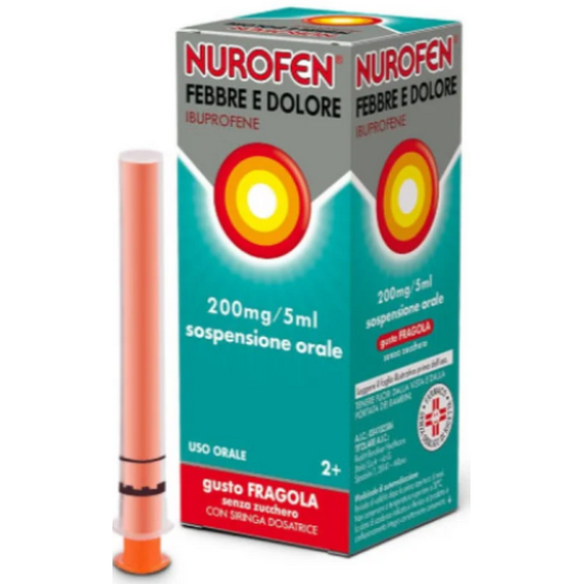 Nurofen Febbre e Dolore 200 mg/5 ml Ibuprofene Sospensione Orale Fragola 100 ml