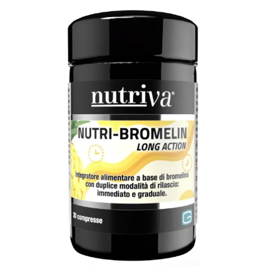 Nutri Bromelin Long Action 30 Compresse – Drenaggio Liquidi e Microcircolo con Bromelina a Rilascio Graduale