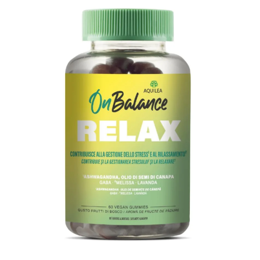 Aquilea On Balance - Relax Integratore Gestione dello Stress e Rilassamento, 60 Gummies