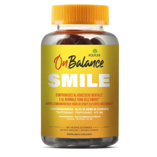 Aquilea On Balance - Smile Integratore Benessere Mentale e Tono dell'Umore, 60 Gummies